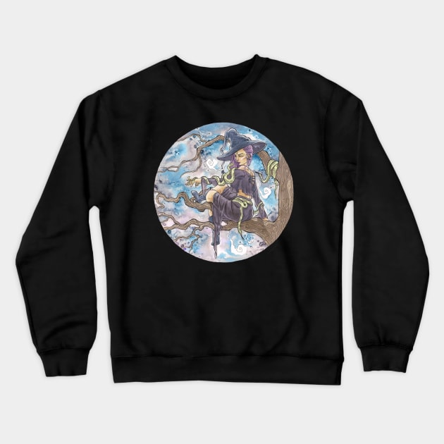 Snake Charmer Crewneck Sweatshirt by violet_rose_art